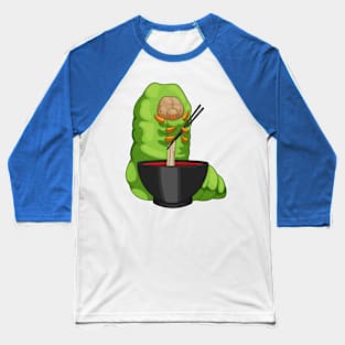 Caterpillar Ramen Bowl Baseball T-Shirt